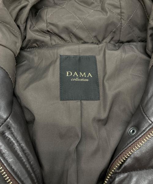 DAMA collection（ダーマコレクション）DAMA collection (ダーマコレクション) フォックスファーレザーダウンコート ブラウン サイズ:9の古着・服飾アイテム