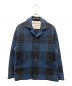 TOMORROW LANDトゥモローランド）の古着「インドコットンネル ブルゾン」｜ブルー×ブラック