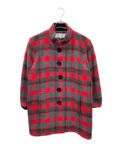 Yves Saint Laurent（イヴサンローラン）Yves Saint Laurent (イヴサンローラン) チェックコート レッド サイズ:Mの古着・服飾アイテム