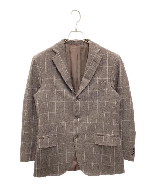 Belvest（ベルヴェスト）Belvest (ベルヴェスト) ウールチェックジャケット ブラウン サイズ:44の古着・服飾アイテム