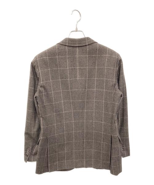 Belvest（ベルヴェスト）Belvest (ベルヴェスト) ウールチェックジャケット ブラウン サイズ:44の古着・服飾アイテム