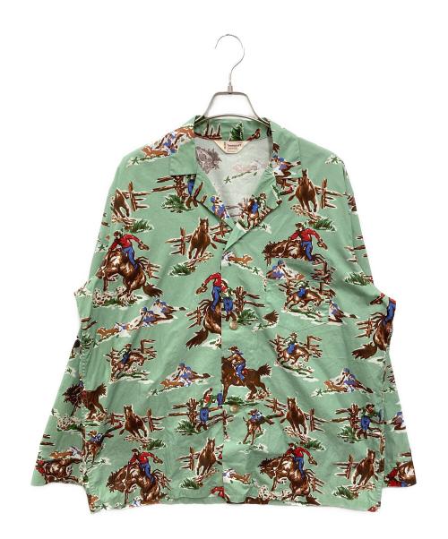TOWN CRAFT（タウンクラフト）TOWN CRAFT (タウンクラフト) PAJAMA PRINTED JACKET グリーン サイズ:Lの古着・服飾アイテム