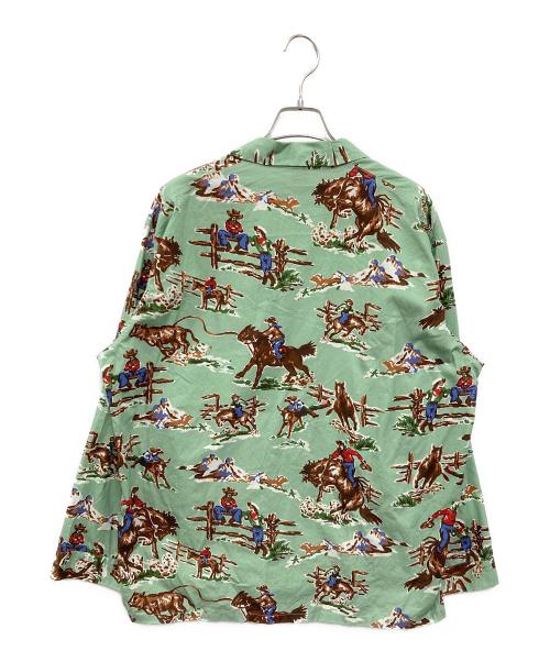 TOWN CRAFT（タウンクラフト）TOWN CRAFT (タウンクラフト) PAJAMA PRINTED JACKET グリーン サイズ:Lの古着・服飾アイテム