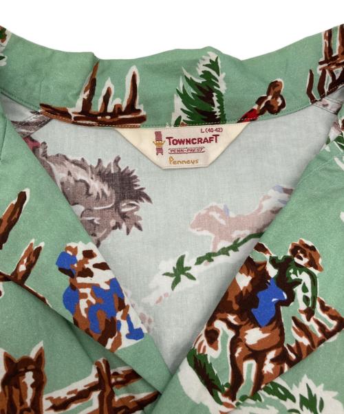 TOWN CRAFT（タウンクラフト）TOWN CRAFT (タウンクラフト) PAJAMA PRINTED JACKET グリーン サイズ:Lの古着・服飾アイテム