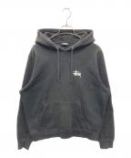 stussyステューシー）の古着「BASIC STUSSY HOODIE」｜ブラック
