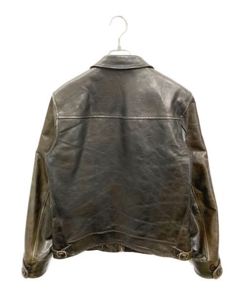CALEE（キャリー）CALEE (キャリー) カウレザージャケット ブラウン サイズ:Lの古着・服飾アイテム