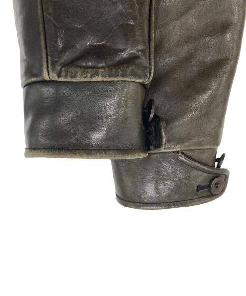 CALEE（キャリー）CALEE (キャリー) カウレザージャケット ブラウン サイズ:Lの古着・服飾アイテム