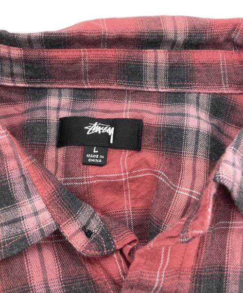 stussy（ステューシー）stussy (ステューシー) Beach Plaid Shirt レッド サイズ:Lの古着・服飾アイテム