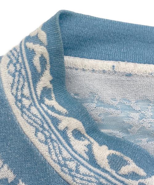 mame（マメ）mame (マメ) Landscape Graphic Sheer Knitted Crew Neck Top ブルー サイズ:2の古着・服飾アイテム