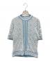mame（マメ）の古着「Landscape Graphic Sheer Knitted Crew Neck Top」｜ブルー