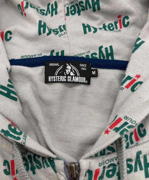 Hysteric Glamour（ヒステリックグラマー）Hysteric Glamour (ヒステリックグラマー) 総柄ジップパーカー グレー サイズ:Mの古着・服飾アイテム