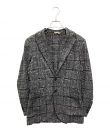 De Petrillo（デペトリロ）の古着「ウールシルクチェックテーラードジャケット」｜ブラック