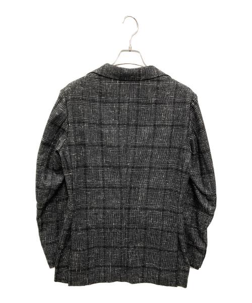 De Petrillo（デペトリロ）De Petrillo (デペトリロ) ウールシルクチェックテーラードジャケット ブラック サイズ:42の古着・服飾アイテム
