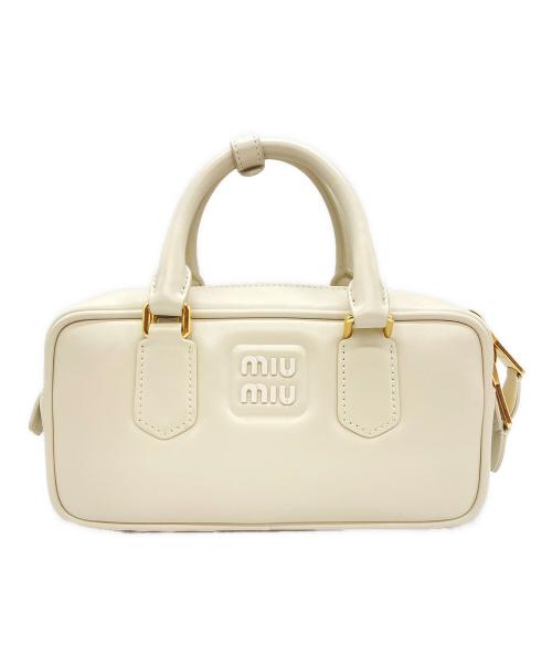 MIU MIU（ミュウミュウ）MIU MIU (ミュウミュウ) アルカディ レザー ミニバッグ ホワイトの古着・服飾アイテム
