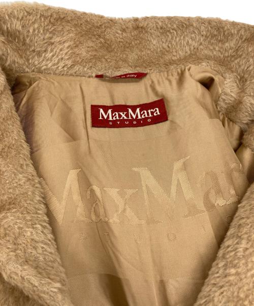Max Mara Studio（マックスマーラ ストゥディオ）MAX MARA STUDIO (マックスマーラ ストゥディオ) ファー付きアルパカコート ベージュ サイズ:42の古着・服飾アイテム