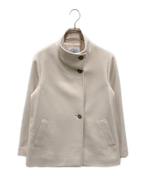 J.PRESS（ジェイプレス）J.PRESS (ジェイプレス) ウールナイロン スタンドカラーコート ベージュ サイズ:Mの古着・服飾アイテム