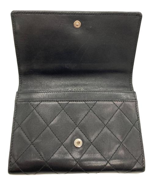 CHANEL（シャネル）CHANEL (シャネル) CHANEL カンボン 2つ折り財布 ブラックの古着・服飾アイテム