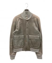 C.P COMPANY（シーピーカンパニー）の古着「レザージャケット」｜ベージュ