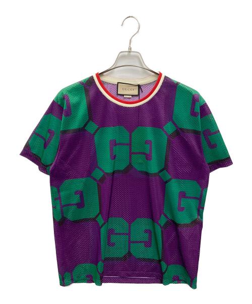 GUCCI（グッチ）GUCCI (グッチ) メッシュ Tシャツ グリーン×パープル サイズ:XSの古着・服飾アイテム