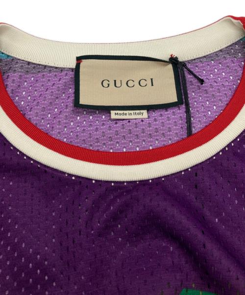GUCCI（グッチ）GUCCI (グッチ) メッシュ Tシャツ グリーン×パープル サイズ:XSの古着・服飾アイテム