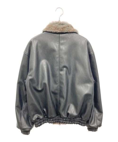 CAMPHOR WOOD（カンファーウッド）CAMPHOR WOOD (カンファーウッド) leather/fur faux reversible flight jacket ブラック サイズ:Mの古着・服飾アイテム