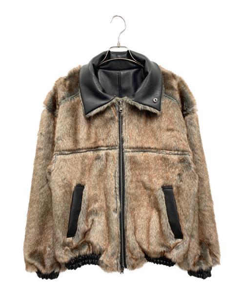 CAMPHOR WOOD（カンファーウッド）CAMPHOR WOOD (カンファーウッド) leather/fur faux reversible flight jacket ブラック サイズ:Mの古着・服飾アイテム