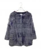 VOLATAボラータ）の古着「ラビットファーノーカラーコート」｜ネイビー