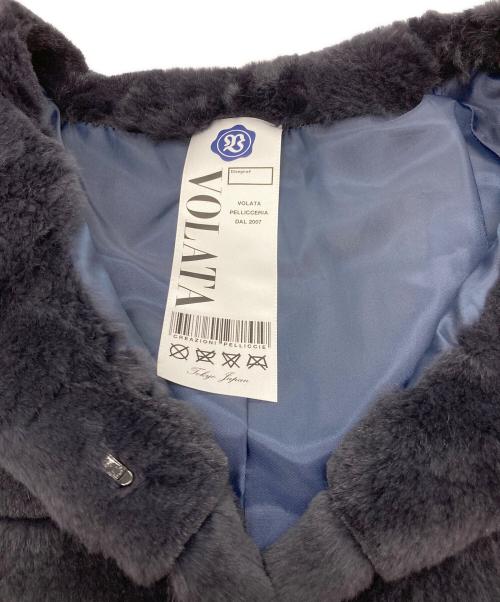 VOLATA（ボラータ）VOLATA (ボラータ) ラビットファーノーカラーコート ネイビー サイズ:38の古着・服飾アイテム