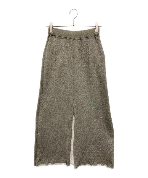 IRONING（アイロニング）IRONING (アイロニング) グリッタースウェットロングスカート ネイビー×ゴールドの古着・服飾アイテム