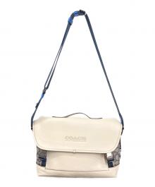 COACH（コーチ）の古着「リーグ バイク バッグ・シグネチャー ジャカード」｜ベージュ