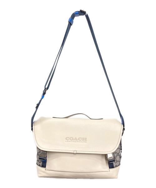 COACH（コーチ）COACH (コーチ) リーグ バイク バッグ・シグネチャー ジャカード ベージュの古着・服飾アイテム