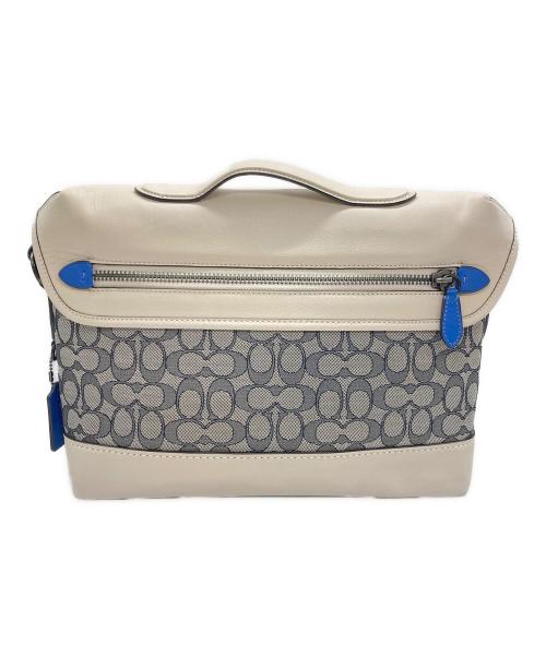 COACH（コーチ）COACH (コーチ) リーグ バイク バッグ・シグネチャー ジャカード ベージュの古着・服飾アイテム