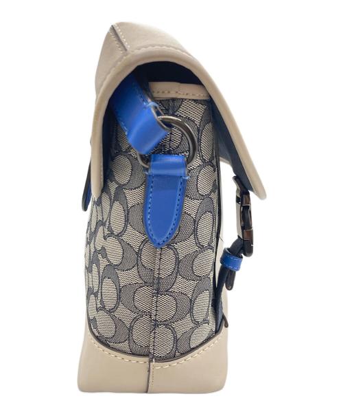 COACH（コーチ）COACH (コーチ) リーグ バイク バッグ・シグネチャー ジャカード ベージュの古着・服飾アイテム