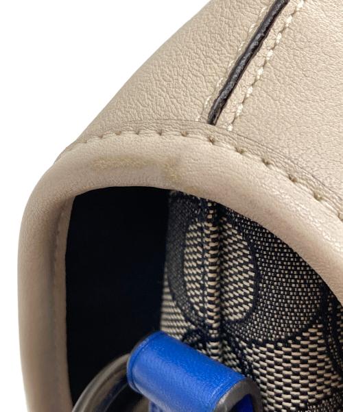 COACH（コーチ）COACH (コーチ) リーグ バイク バッグ・シグネチャー ジャカード ベージュの古着・服飾アイテム