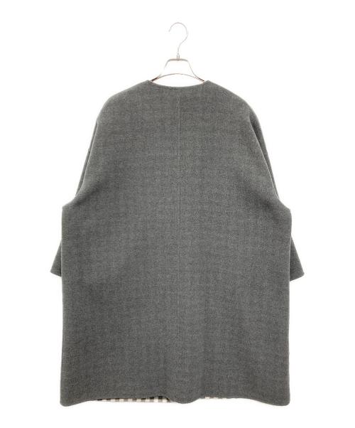 DRESSTERIOR（ドレステリア）DRESSTERIOR (ドレステリア) ウールチェックリバーシブルコート グレー サイズ:38の古着・服飾アイテム