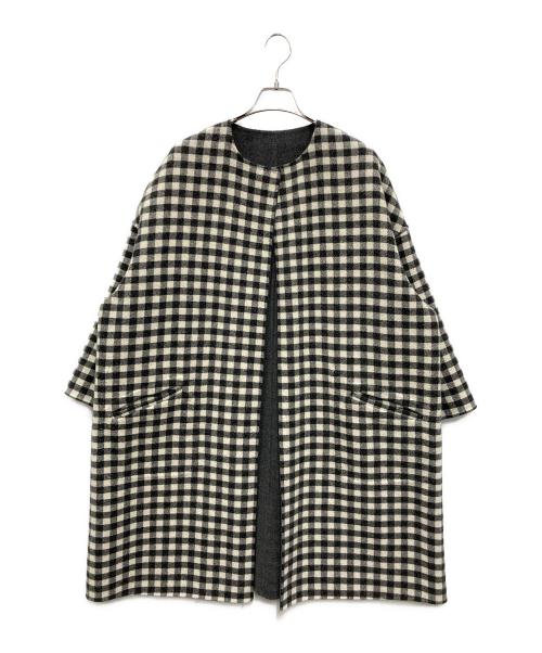 DRESSTERIOR（ドレステリア）DRESSTERIOR (ドレステリア) ウールチェックリバーシブルコート グレー サイズ:38の古着・服飾アイテム