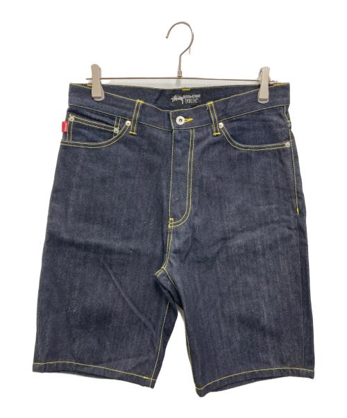 stussy（ステューシー）stussy (ステューシー) BASIC LOGO ペイントデニムハーフパンツ インディゴ サイズ:SIZE 76cmの古着・服飾アイテム