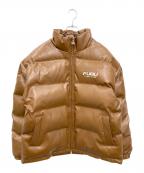 FUBUフブ）の古着「ECO LEATHER PUFFER JACKET」｜ブラウン