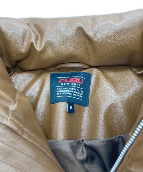 FUBU（フブ）FUBU (フブ) ECO LEATHER PUFFER JACKET ブラウン サイズ:Mの古着・服飾アイテム