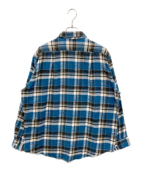 ISSUETHINGS（イシューシングス）ISSUETHINGS (イシューシングス) type66a ダメージ加工チェックネルシャツ ブルー サイズ:1の古着・服飾アイテム