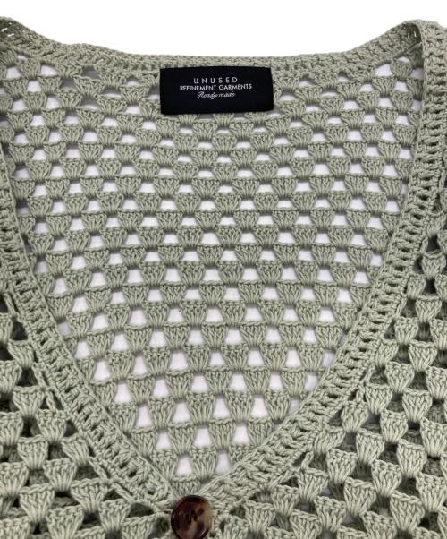 UNUSED（アンユーズド）UNUSED (アンユーズド) Crochet cardigan グリーン サイズ:2の古着・服飾アイテム