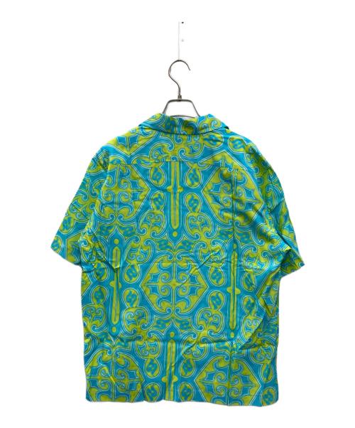 KAMIYA（カミヤ）KAMIYA (カミヤ) Monogram Shirt ブルー×グリーン サイズ:Mの古着・服飾アイテム