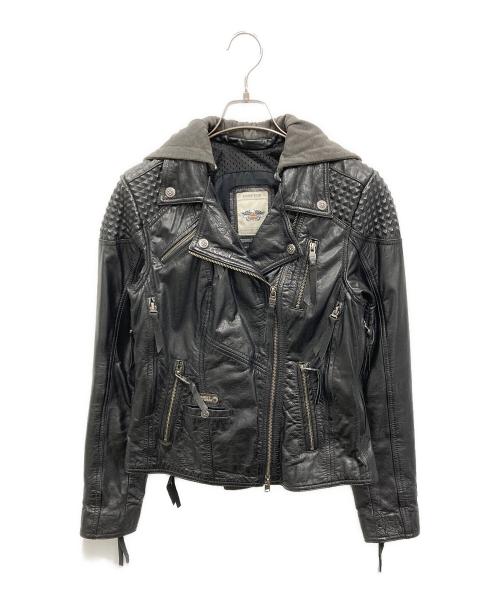 HARLEY-DAVIDSON（ハーレーダビッドソン）HARLEY-DAVIDSON (ハーレーダビッドソン) Mantle Leather Biker Jacket ブラック サイズ:Sの古着・服飾アイテム