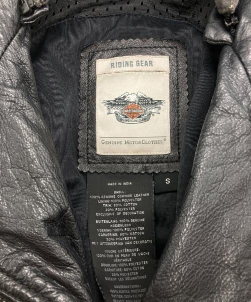 HARLEY-DAVIDSON（ハーレーダビッドソン）HARLEY-DAVIDSON (ハーレーダビッドソン) Mantle Leather Biker Jacket ブラック サイズ:Sの古着・服飾アイテム