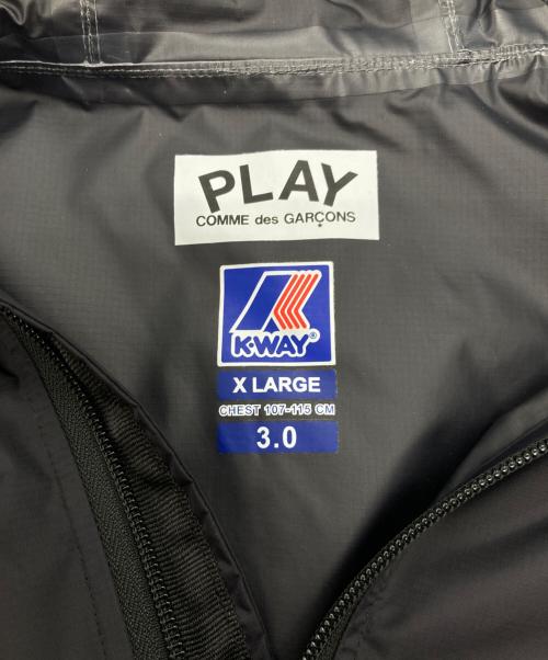 PLAY COMME des GARCONS（プレイコムデギャルソン）PLAY COMME des GARCONS (プレイコムデギャルソン) K-way (ケイウェイ) PLAY COMME des GARCONS×K-wayナイロンジャケット ブラック サイズ:XLの古着・服飾アイテム