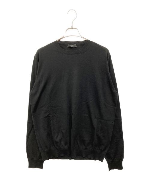PRADA（プラダ）PRADA (プラダ) ハイゲージクルーネックニット ブラック サイズ:54の古着・服飾アイテム