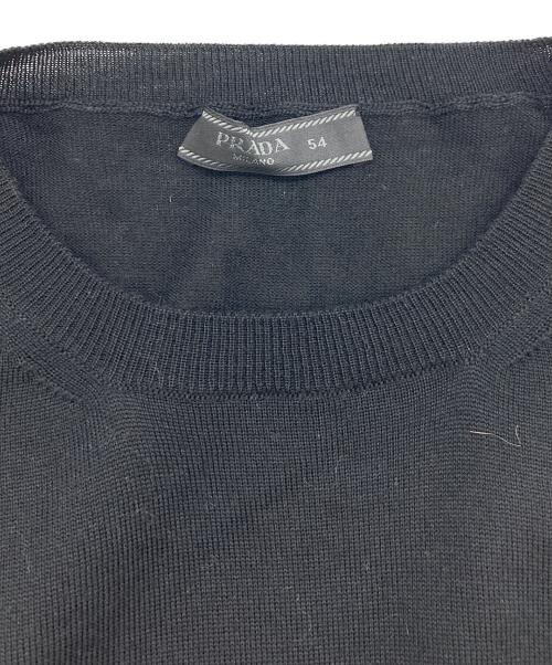 PRADA（プラダ）PRADA (プラダ) ハイゲージクルーネックニット ブラック サイズ:54の古着・服飾アイテム