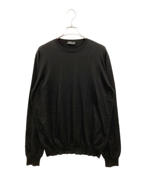 PRADA（プラダ）PRADA (プラダ) コットンクルーネックニット ブラック サイズ:54の古着・服飾アイテム