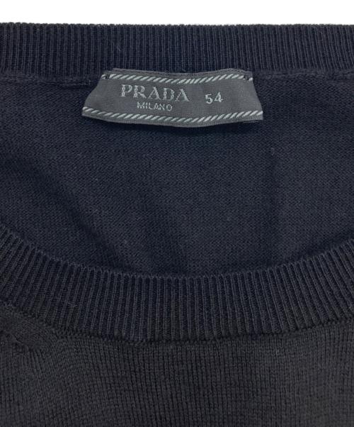 PRADA（プラダ）PRADA (プラダ) コットンクルーネックニット ブラック サイズ:54の古着・服飾アイテム