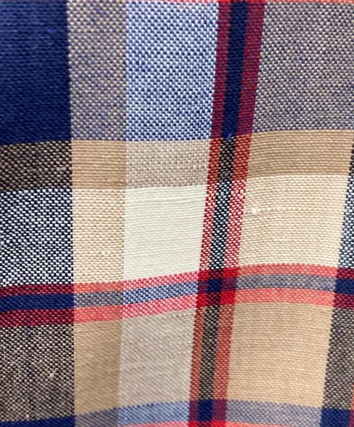 104 MACKINTOSH（104マッキントッシュ）104 MACKINTOSH (104マッキントッシュ) ウールリネン チェック柄ゴム引きコート ベージュ サイズ:38の古着・服飾アイテム